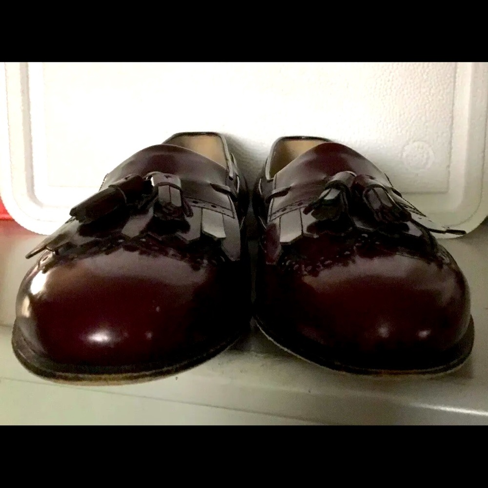 Salvatore Ferragamo Loafers Burgundy Tassel Slip On Shoes SZ 8.5 Made In Italy - Picture 6 of 12